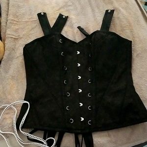 Black overbust corset